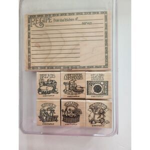 Vintage Stampin’ Up! RECIPE FUN Wooden Stamp Set B3